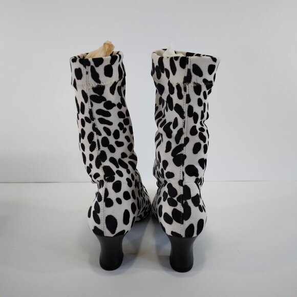 Proxy White and Black Fabric Stretch Animal Print Cowgirl Boots Size 7.5 - Picture 7 of 15